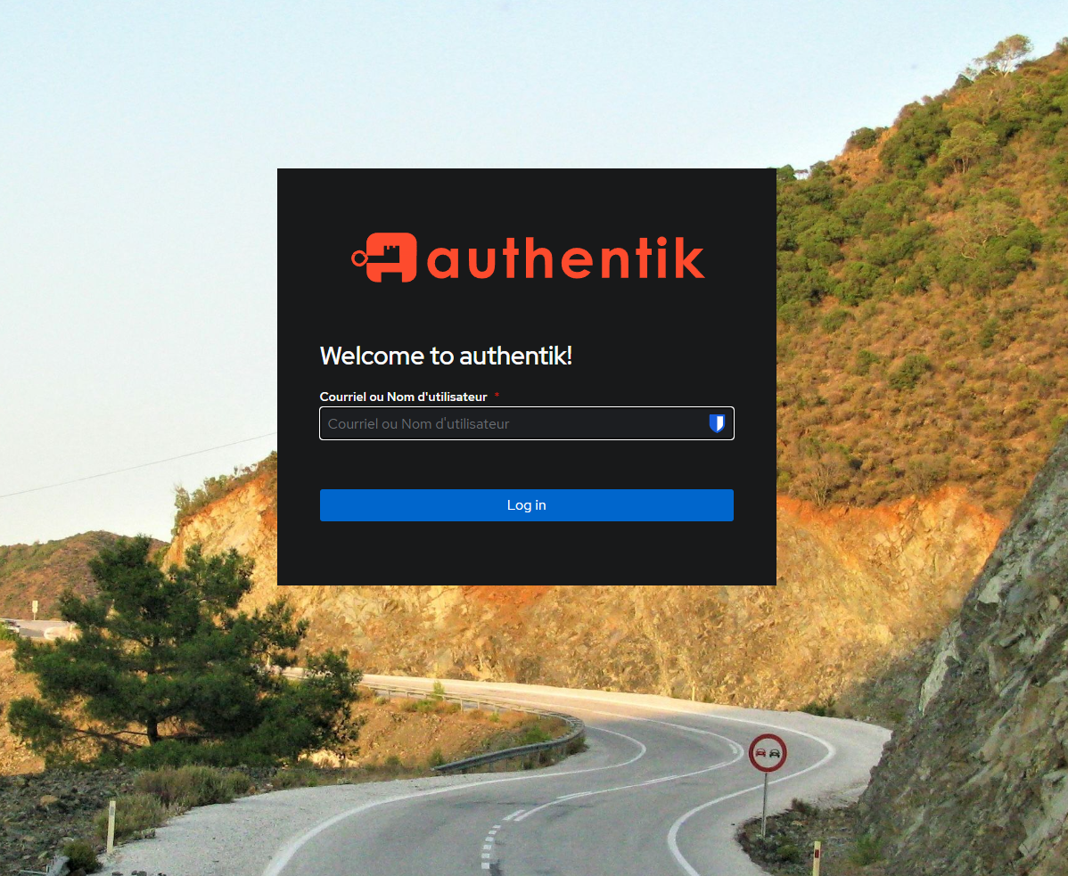 Authentik login page